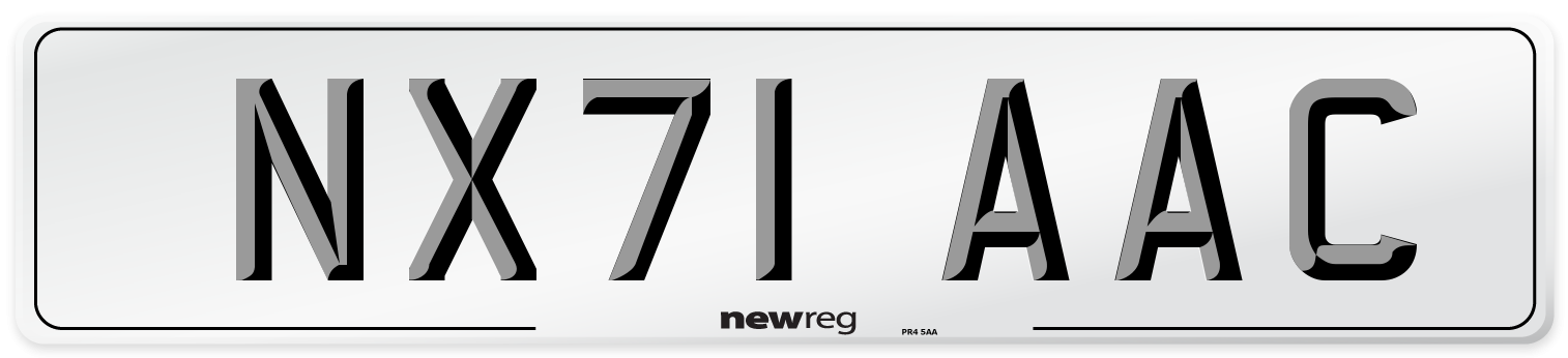 NX71 AAC Number Plate from New Reg